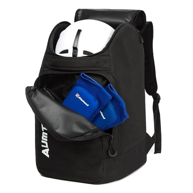 AUMTISC ski boot rucksack with helmet compartment, black