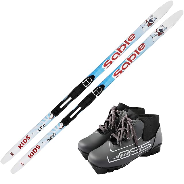 Skiwax Europe Panda children’s cross-country ski set, 120 cm, with NNN bindings and boots