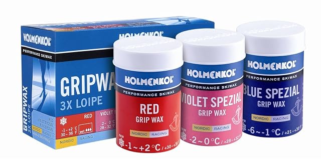 Holmenkol Loipe grip wax set of three 45 g tins