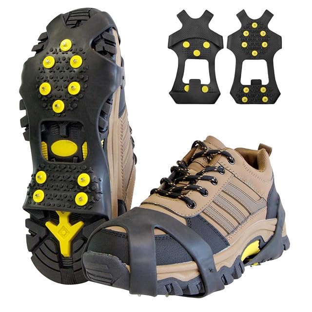 WSOAFVK black rubber shoe spikes with ten metal studs