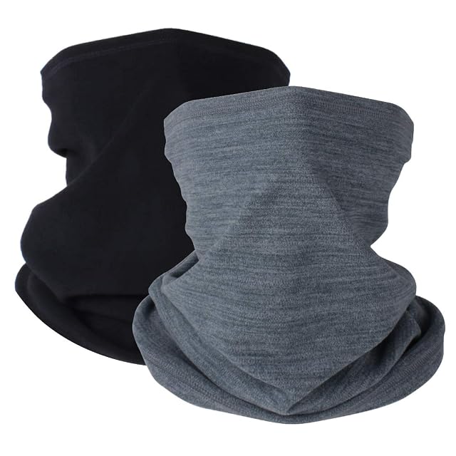 HEGCOIIE pair of black fleece neck warmers