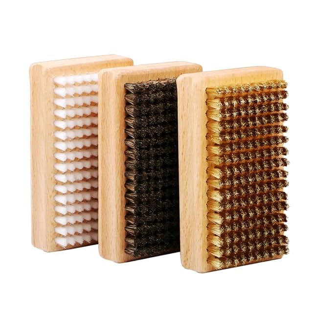 DONGKER set of three ski wax brushes: nylon, brass and horsehair