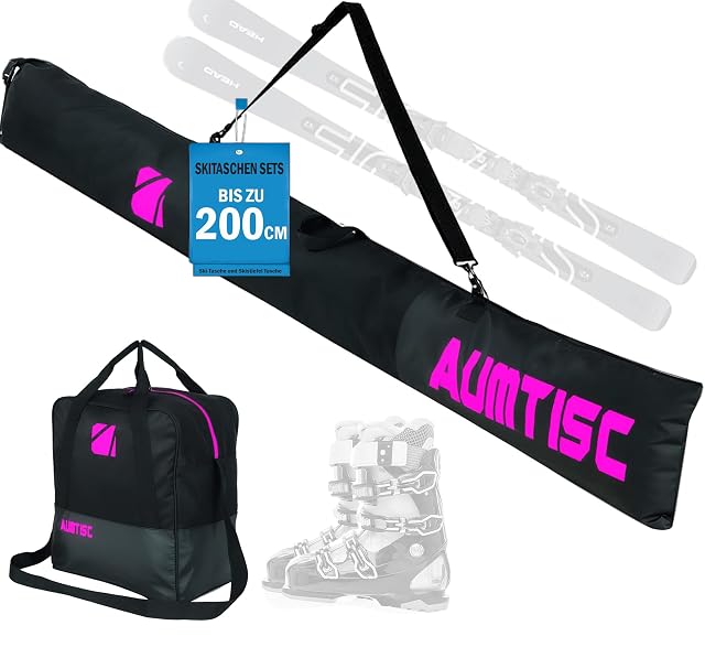 AUMTISC ski bag and boot bag combo with roll-top closure