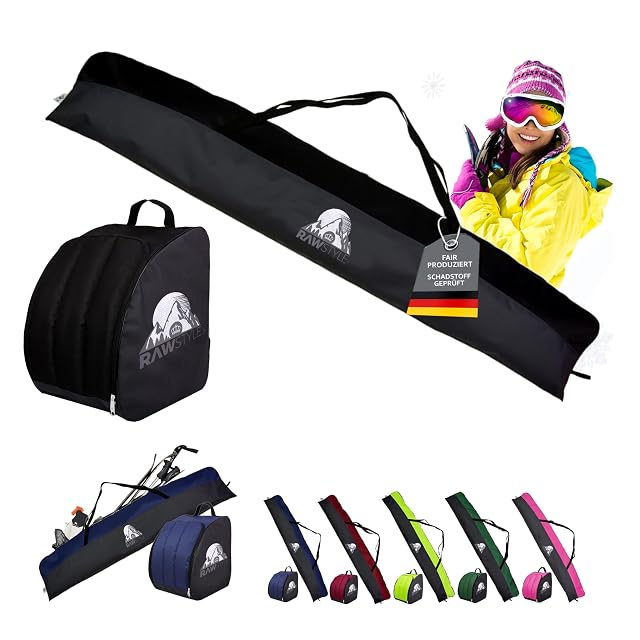 Rawstyle ski bag and boot bag combo set in black