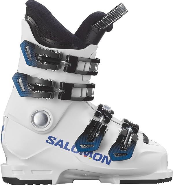 Salomon S/Race 60T junior ski boot in white and process blue