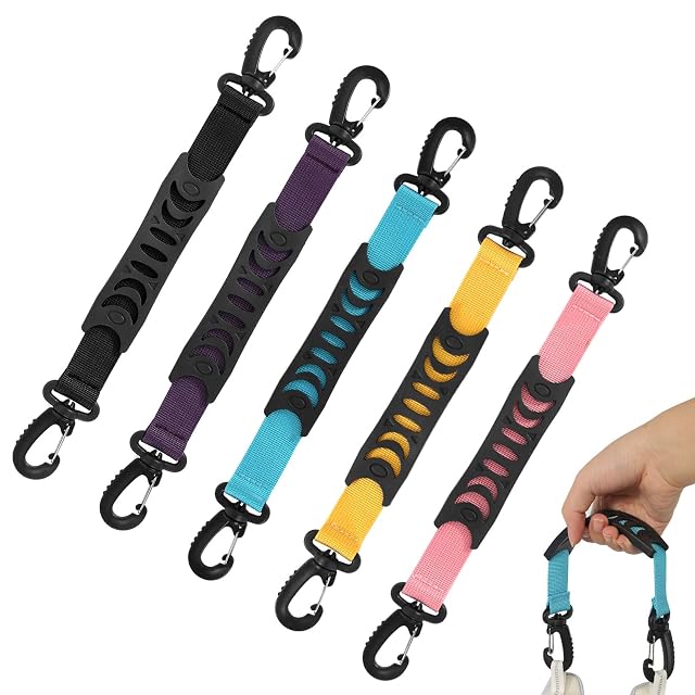 DELAESI set of five coloured carry leashes with buckles