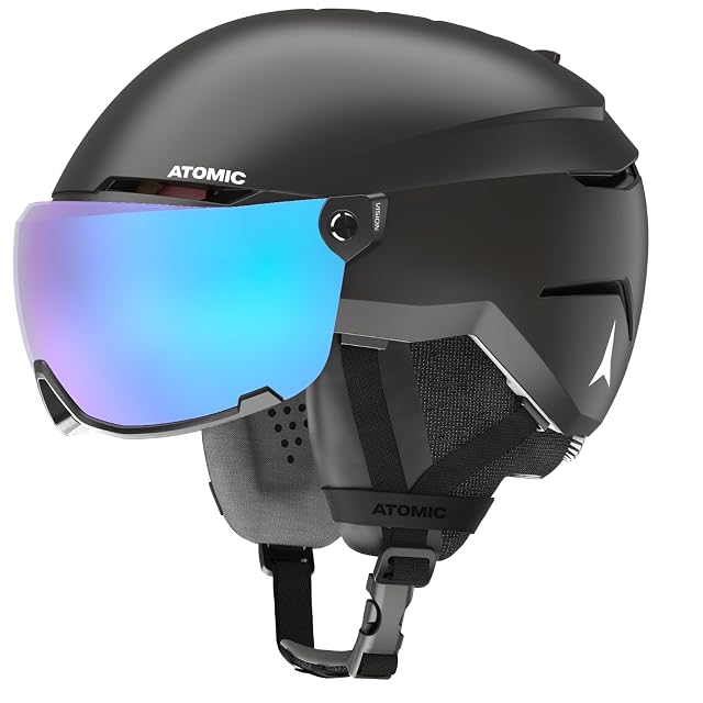 Atomic Savor Visor Stereo black ski helmet with integrated visor