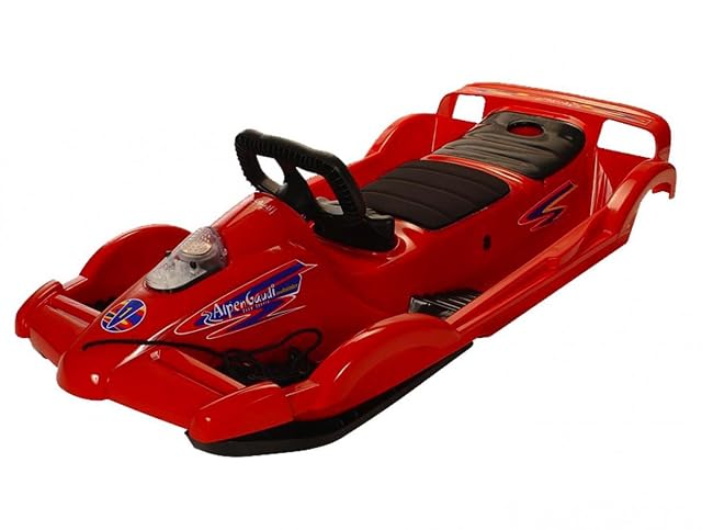AlpenGaudi Doublerace two-seat bob sledge in red