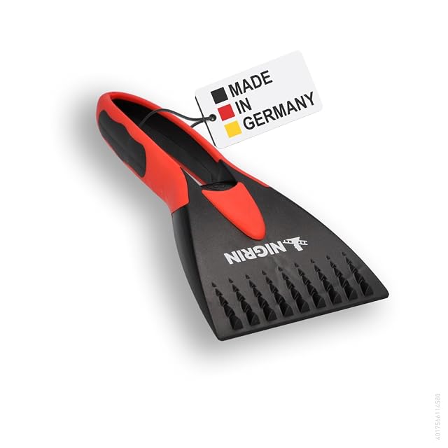 NIGRIN black and red ice scraper with soft grip