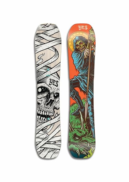 YES All-In directional twin snowboard, 155 cm wide, sand colour