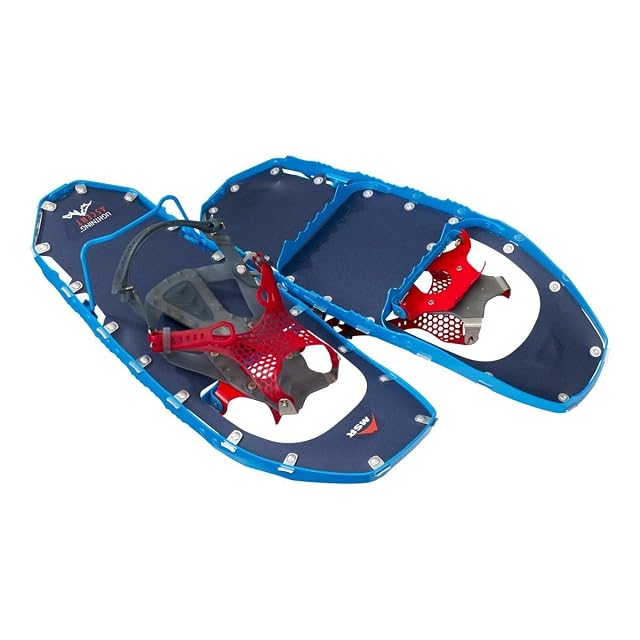 MSR Lightning Ascent 22 ultralight aluminium snowshoe in cobalt blue