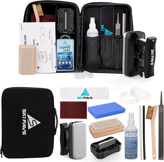 Skifavs complete ski and snowboard wax and tuning kit with iron